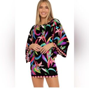 Trina Turk birds of paradise beach cover up / dress - great condition, size M!